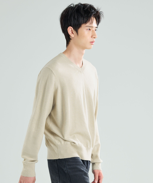 Пуловер Plain V-neck Oatmeal