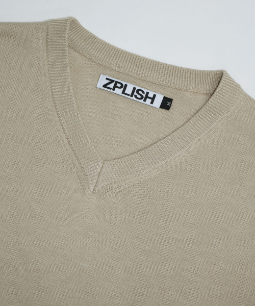 Пуловер Plain V-neck Oatmeal