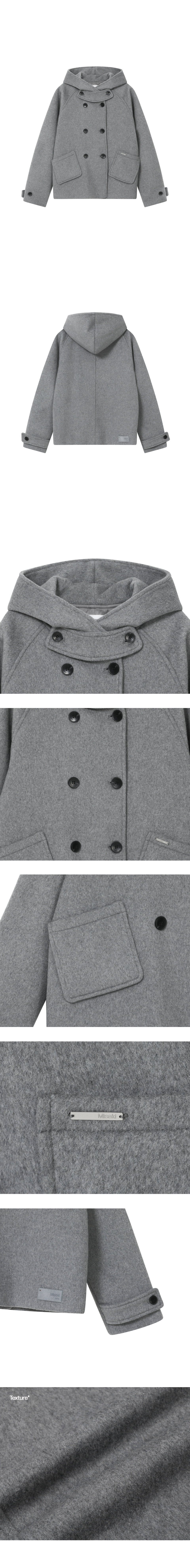 미세키서울(MISEKI SEOUL) Hoodie double button coat GREY - 사이즈