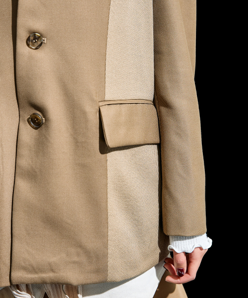 Two type mixed Jacket Beige