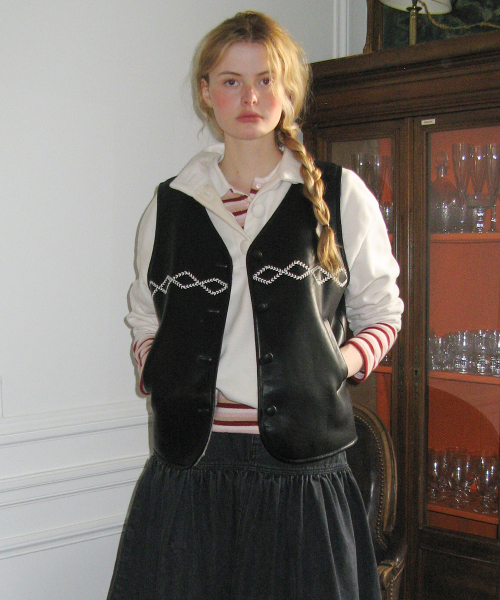 SN Shearling Leather Vest (черный)