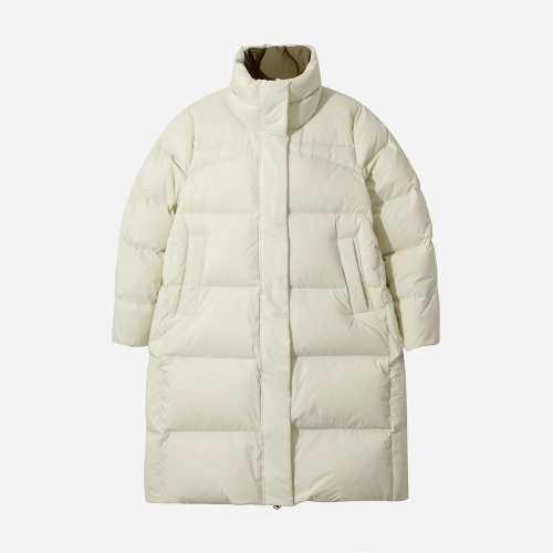 Женский двусторонний пуховик D7 Long (IVORY)