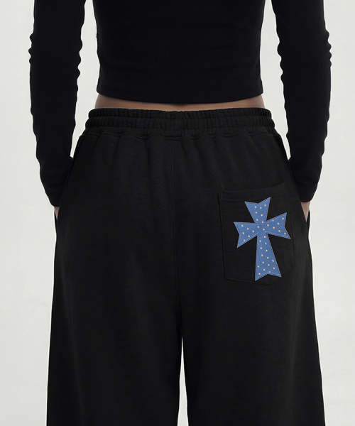 [UNISEX] Широкие спортивные брюки DOT CROSS с вышивкой, 2color