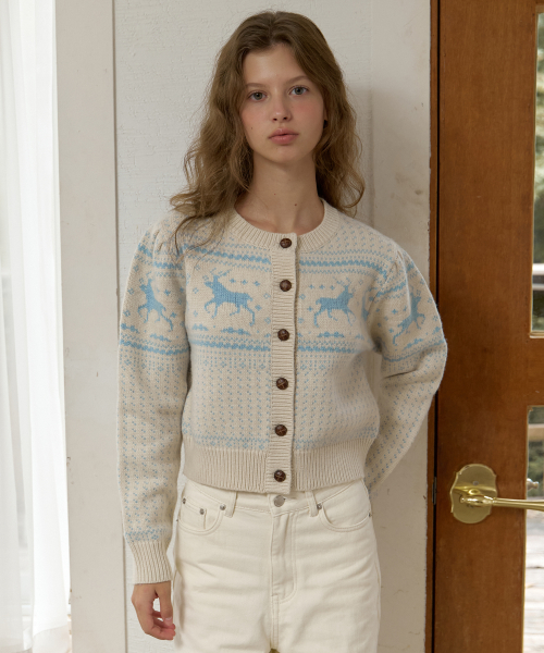 A HOLIDAY NORDIC CARDIGAN_LIGHT BLUE