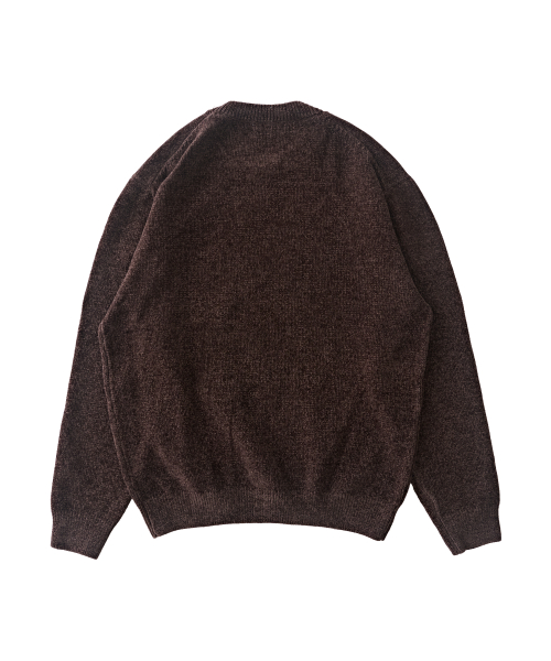 Классический круглый джемпер из велюра (Brown)