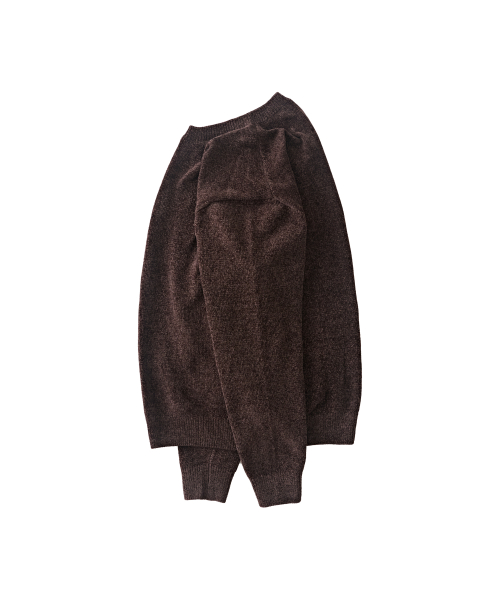 Классический круглый джемпер из велюра (Brown)