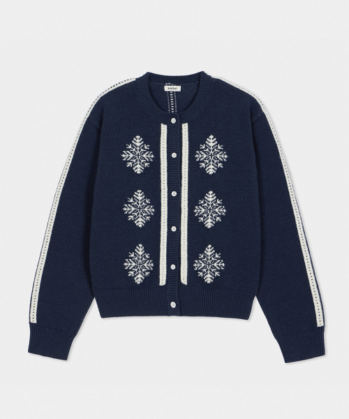 Snow flower cardigan NAVY