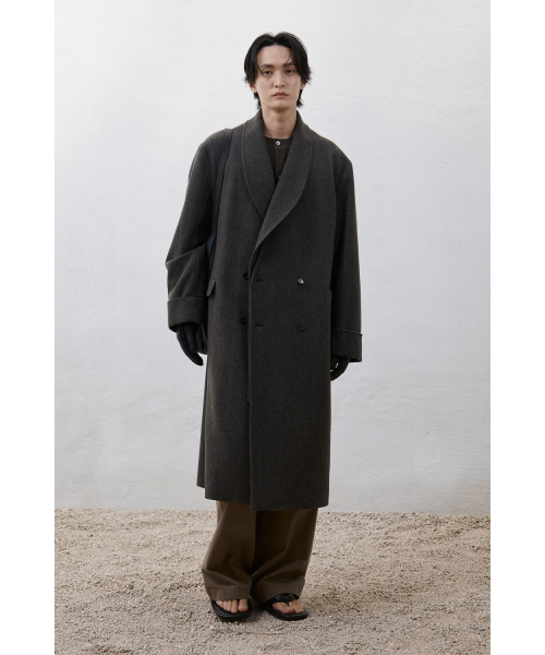 съёмный Shawl Collar пальто - коричневый
