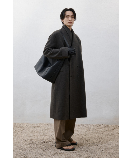 съёмный Shawl Collar пальто - коричневый
