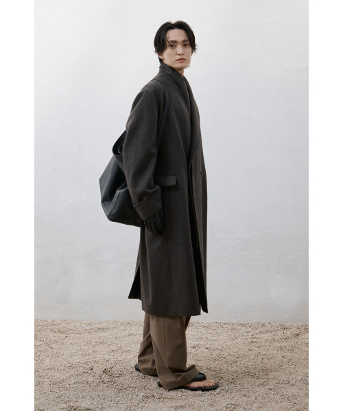 съёмный Shawl Collar пальто - коричневый