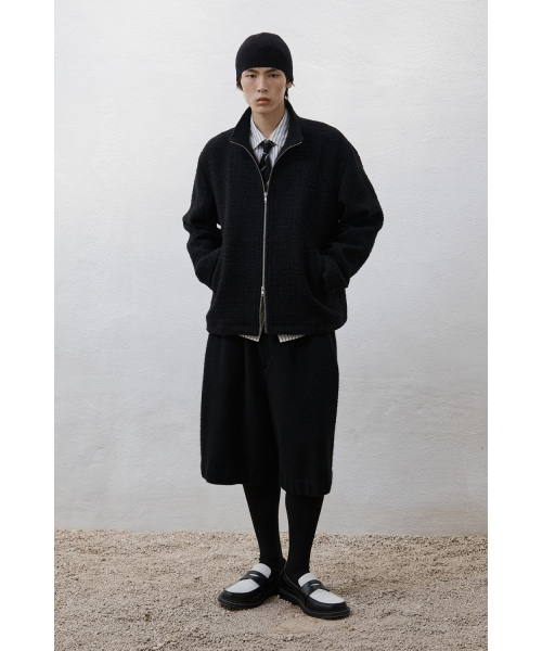 Tweed Zip-up куртка - чёрный
