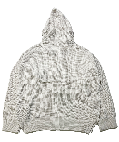Patchwork Heavy трикотаж капюшон Zip-Up ((cream))