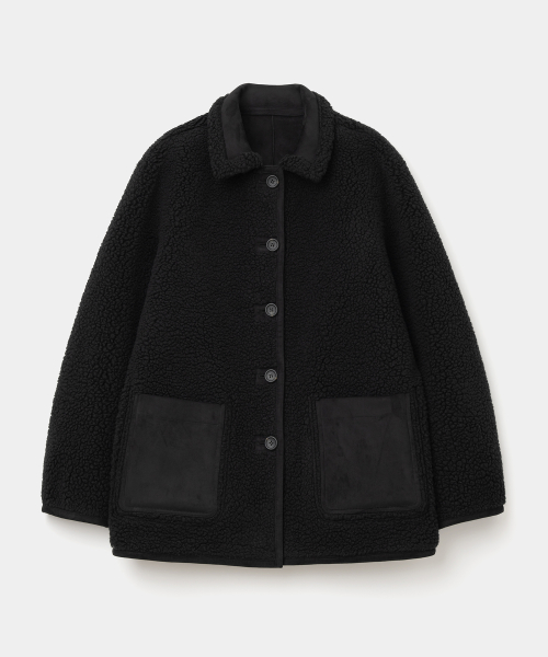 reversible shearling пальто чёрный