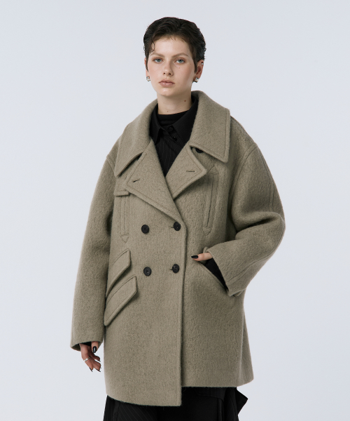 Hairy Double Half пальто [ Beige ]