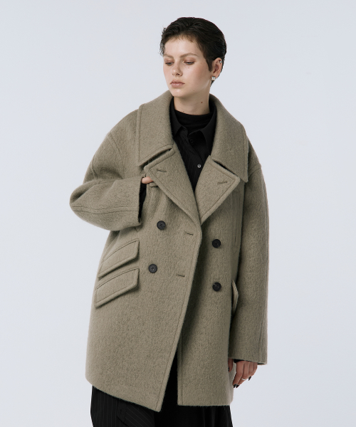 Hairy Double Half пальто [ Beige ]