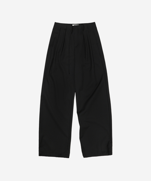 Шерстяные слаксы с защипами, Black