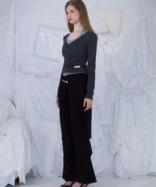 Skirt Layered Bootcut брюки [чёрный]