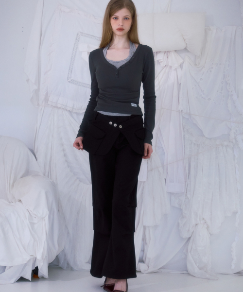 Skirt Layered Bootcut брюки [чёрный]