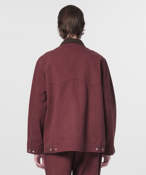 Utility Twill хлопок Zip-Up Jacket_Burgundy