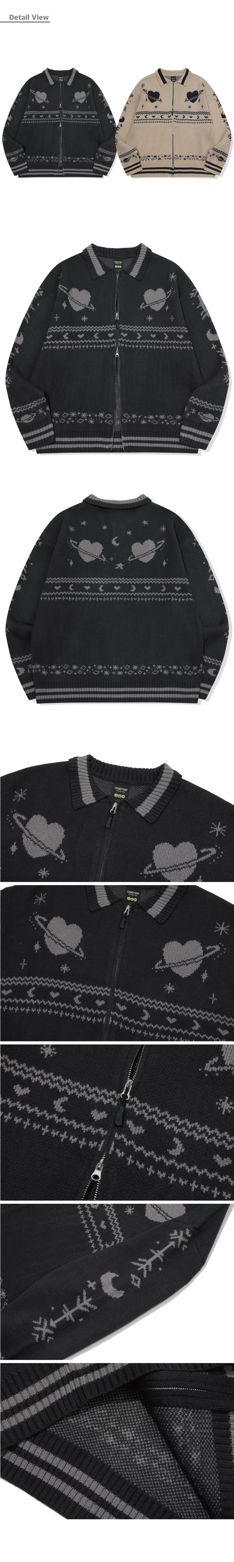 2-WAY ZIP-UP CARDIGAN - 2 COLORS CHARCOAL