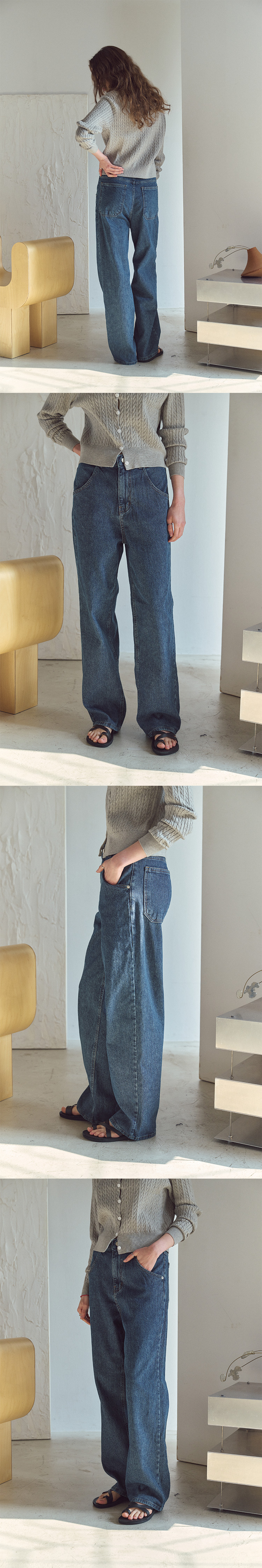 CORDUROY WIDE DENIM PANTS