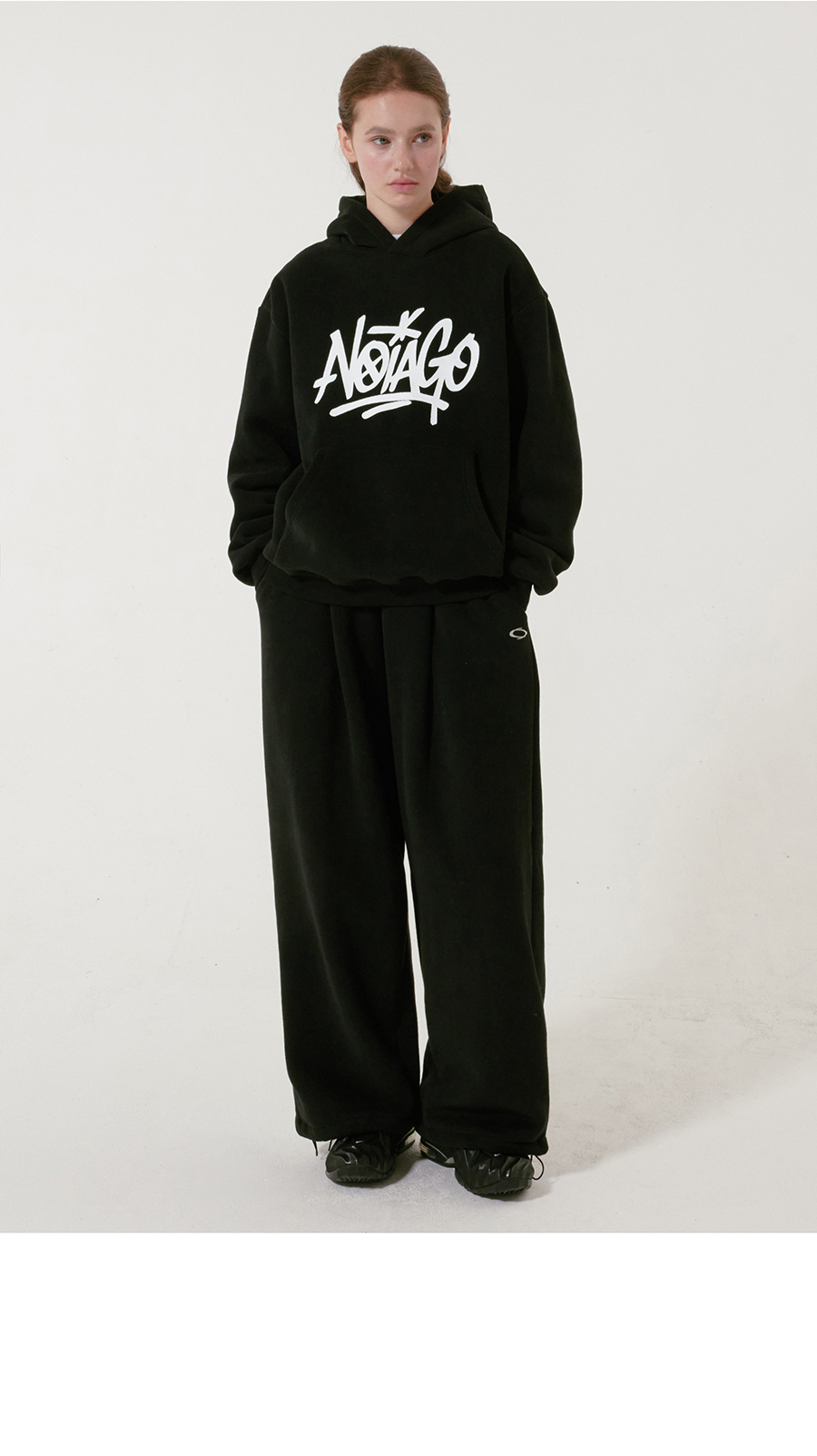ONE-TUCK WIDE SWEATPANTS - 2 COLORS CHARCOAL