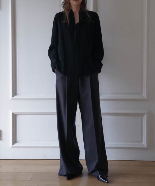 шерстяной Wide Slacks [угольный]