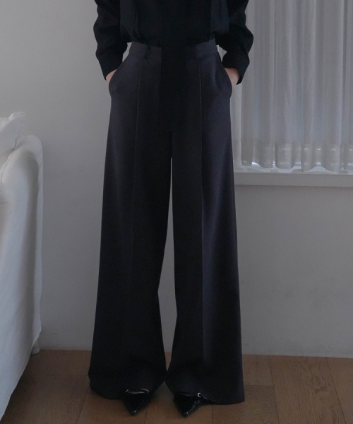 шерстяной Wide Slacks [угольный]