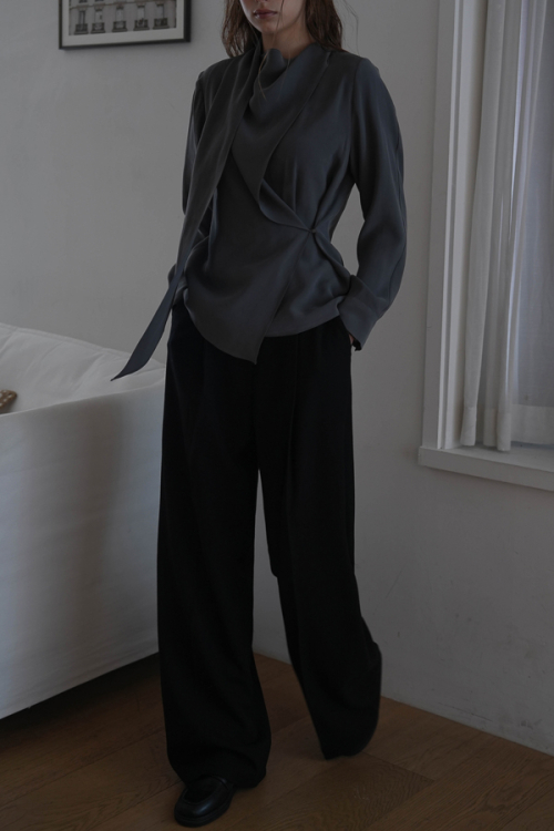шерстяной Wide Slacks [чёрный]