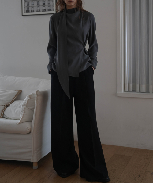 шерстяной Wide Slacks [чёрный]