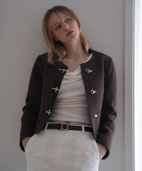 Buckle Pointed Tweed куртка [коричневый]