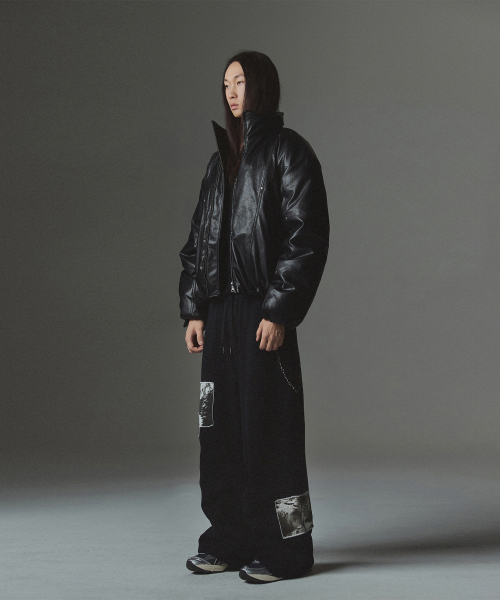 Panel Stud Puffer куртка - чёрный