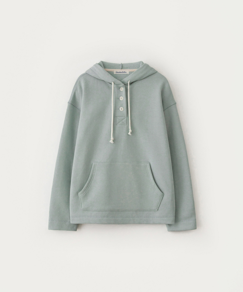 Bold Logo Button Hoodie - Pistachio