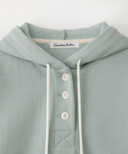 Bold Logo Button Hoodie - Pistachio
