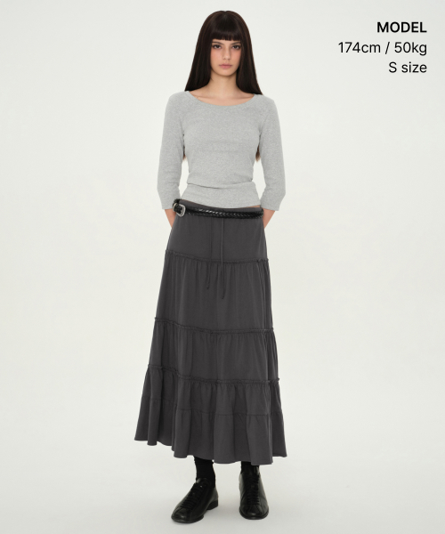 Женская облегающая футболка 3/4 с глубоким вырезом [MEDIUM GRAY]