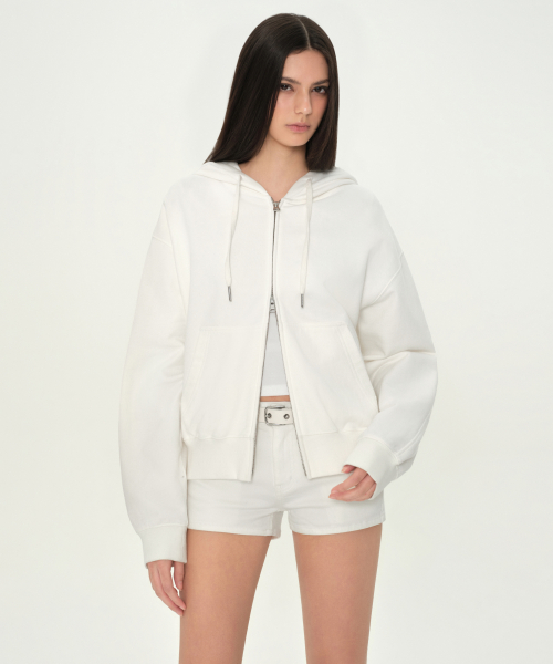Женская худи-зипка оверсайз (White)