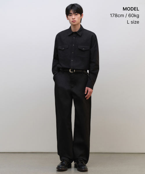 Оксфордская вестернская рубашка [Black]