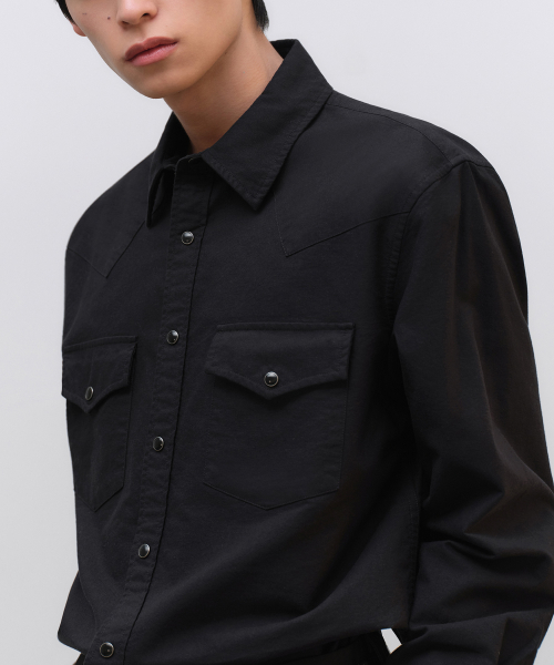 Оксфордская вестернская рубашка [Black]