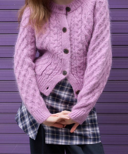 Кардиган из кид-мохера с косами Diane Cardigan (4 цвета)