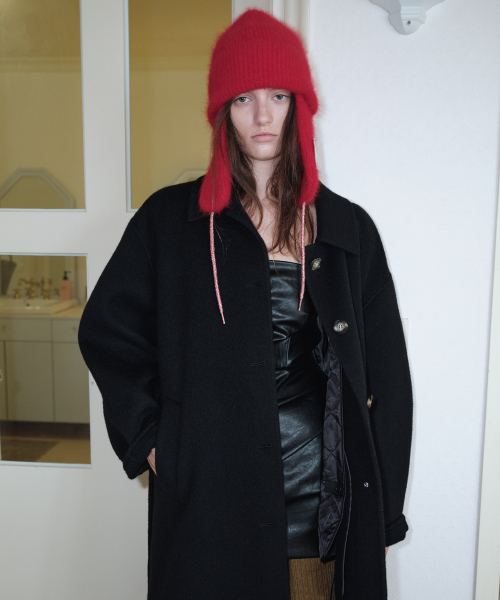стеганый LINING ручной работы альпака COAT_BLACK