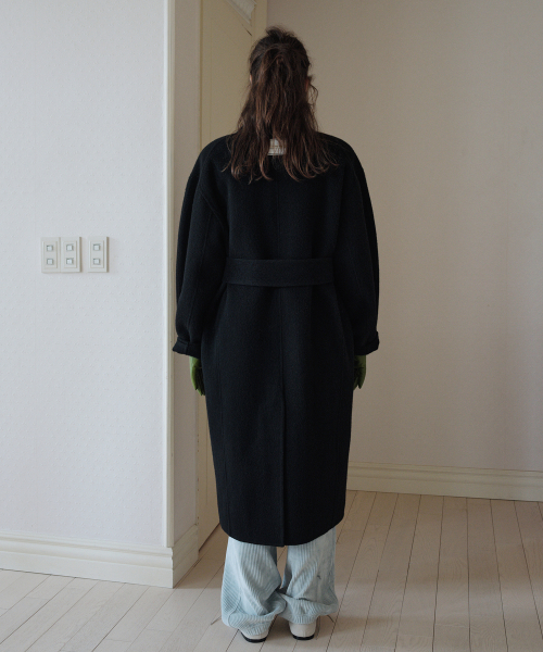 стеганый LINING ручной работы альпака COAT_BLACK