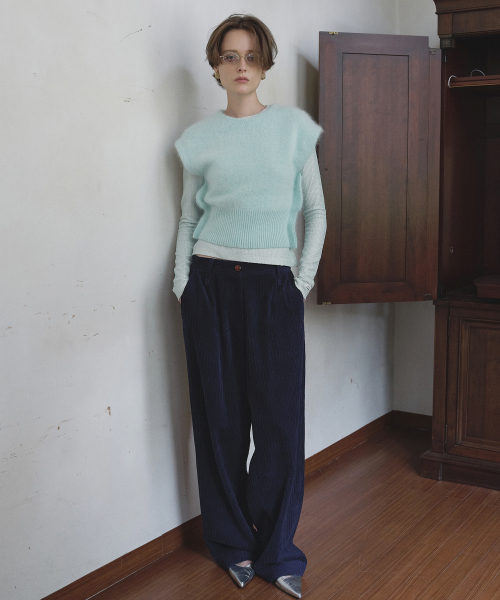 VINTAGE CORDUROY WIDE PANTS_NAVY