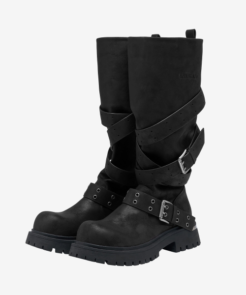 Rusk Strap Slouched Boots_Black thumbnail 2