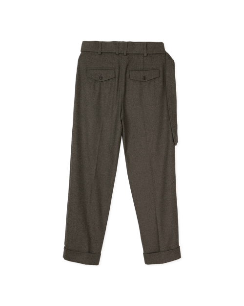 Брюки в елочку с ремнем и отворотами Taupe Grey