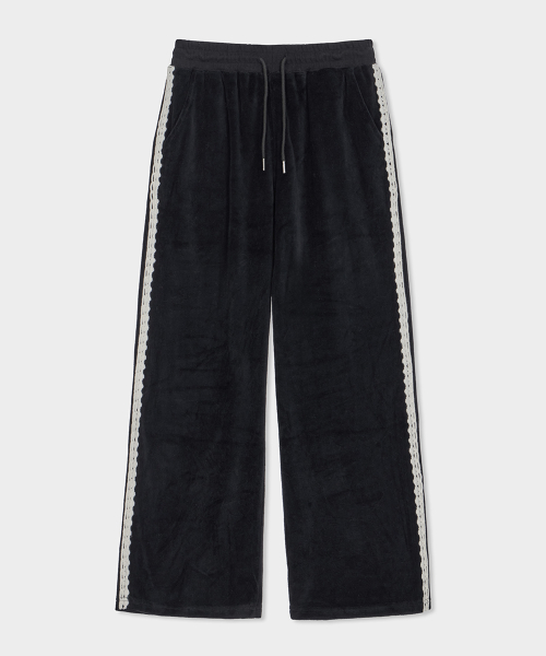 Velvet lace track брюки чёрный