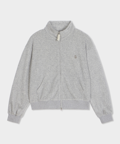 Overfit velvet zip-up MELANGE