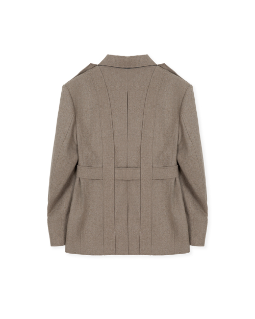 Твидовый жакет Norfolk в елочку Taupe Beige