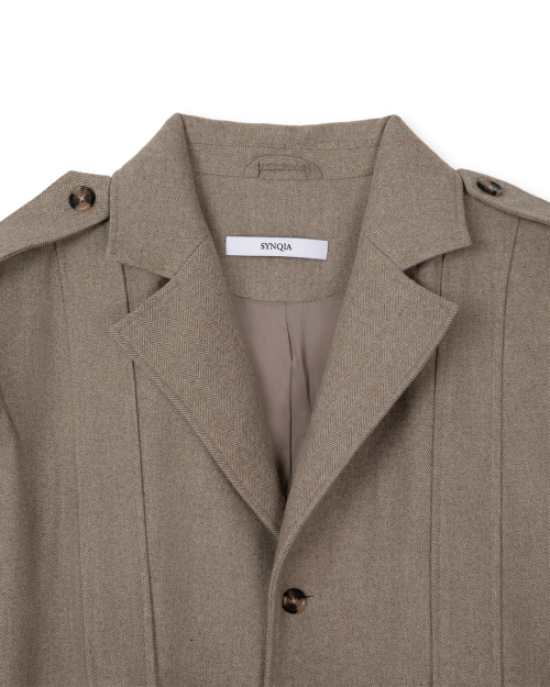 Твидовый жакет Norfolk в елочку Taupe Beige
