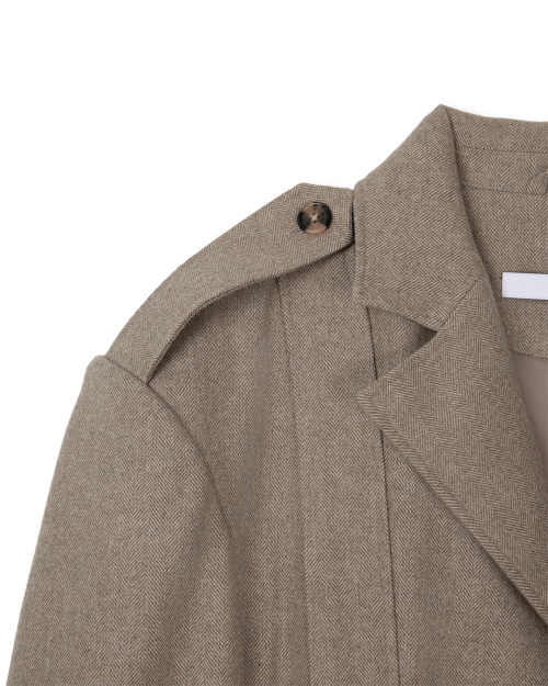 Твидовый жакет Norfolk в елочку Taupe Beige
