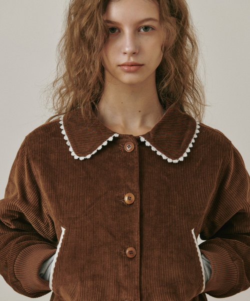 Corduroy cropped куртка коричневый
